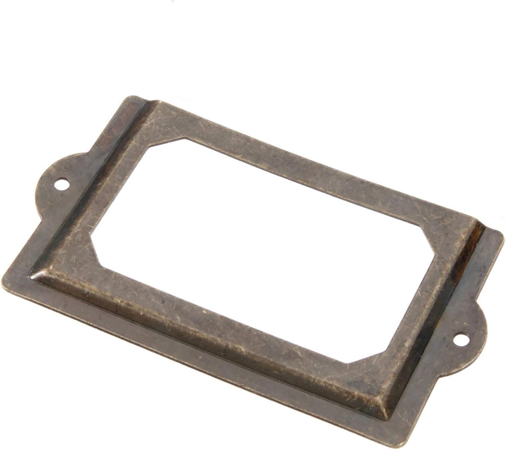 Antique Tag Label Frames File Name Card Holder Bronze Drawer Pull Labels Z6836