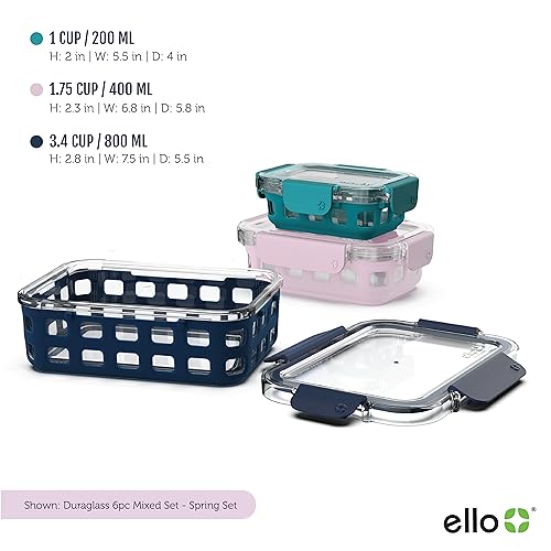 Glass Meal Prep Containers with Airtight Lids, Dishwasher Safe A460