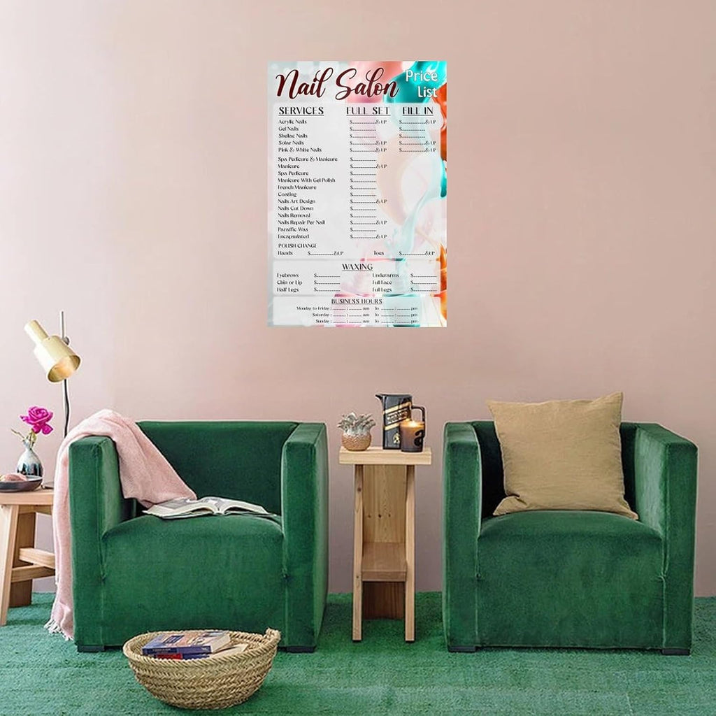 Hair Salon Nail Salon Price List Poster Barber Shop Wall Decoration Canvas Print R649279