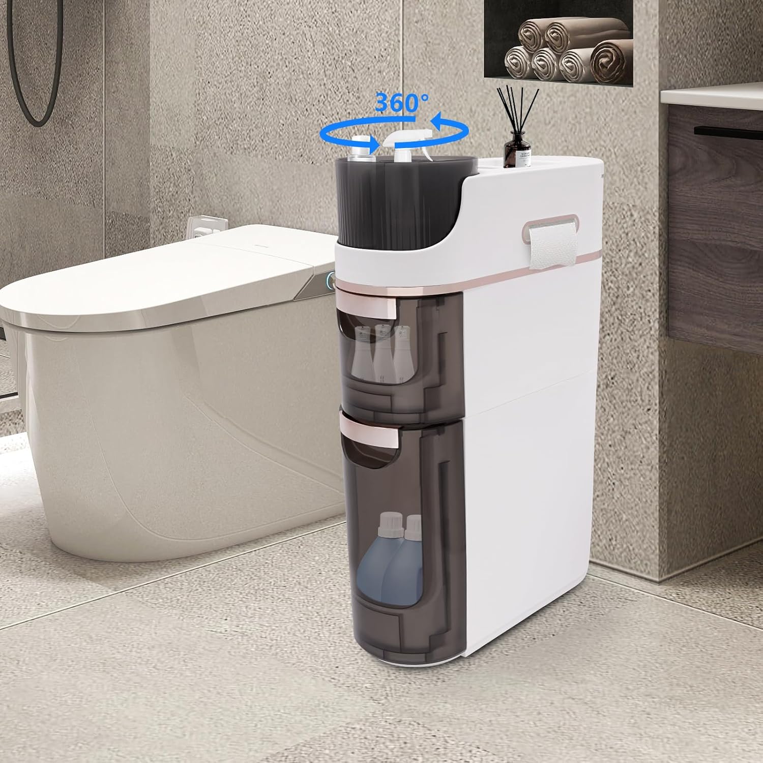 Tall Narrow Bathroom Storage Cabinet with Drawer G70113