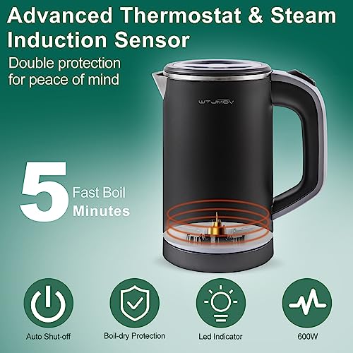 Electric Kettle Stainless Steel 0.8L Portable Hot Water Kettle H60946