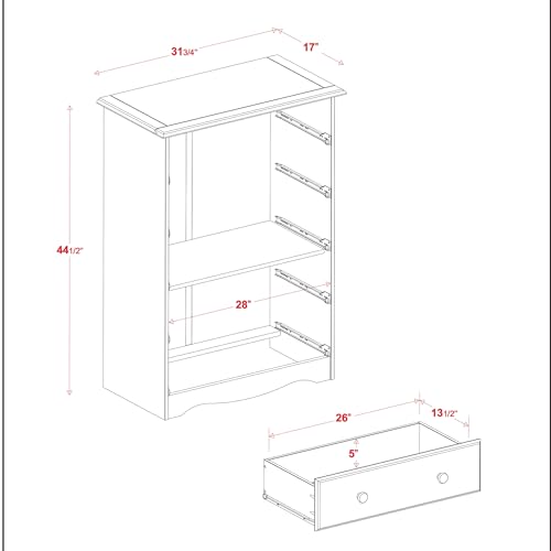 Solid Wood 5-Drawer Chest with Knobs Honey Pine Stained Q8952
