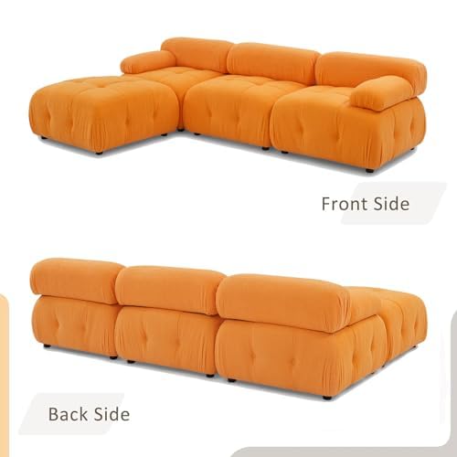 Modular Cloud Sofa Sectional with Teddy Fabric for Living Room I1976