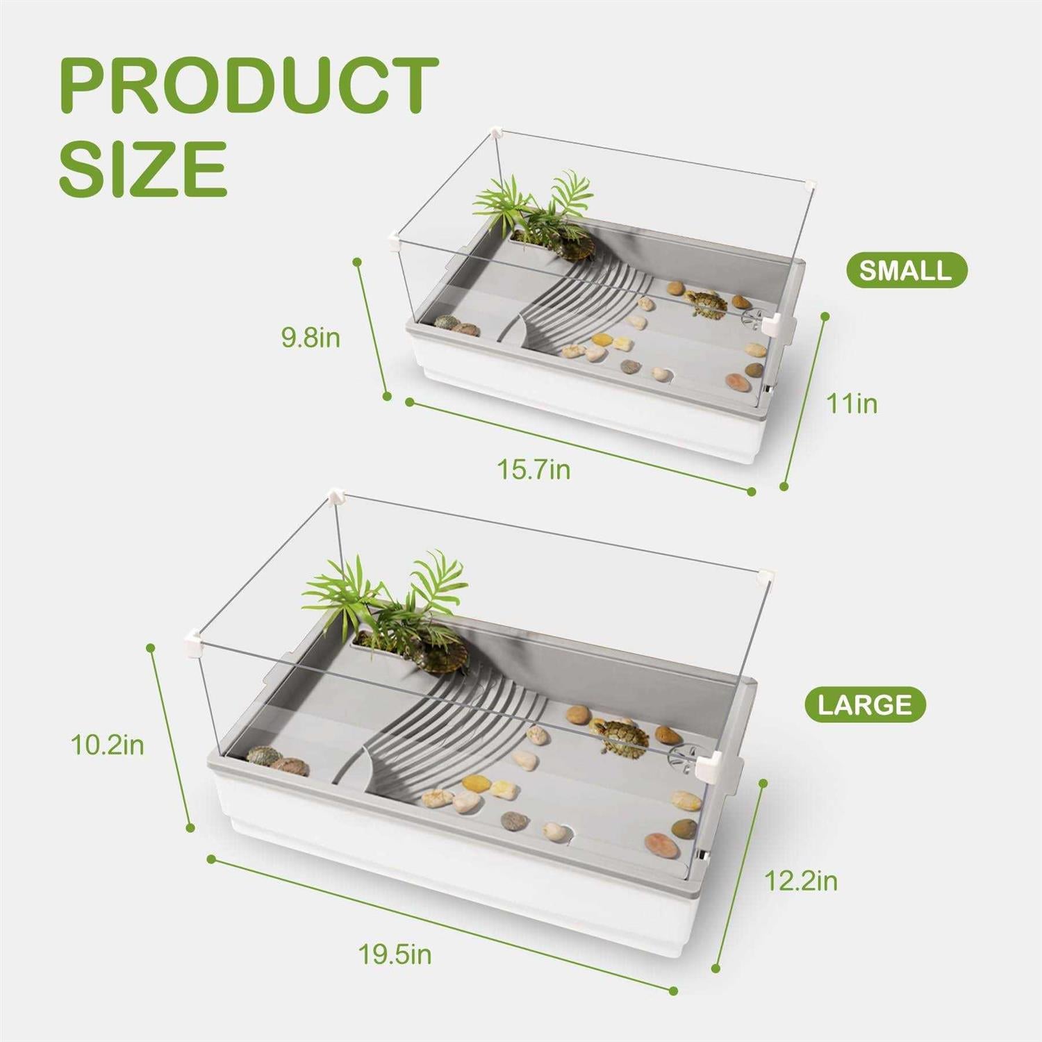 Acrylic Aquatic Tortoise Aquarium Starter Kit with Multi-Function Area Q53132