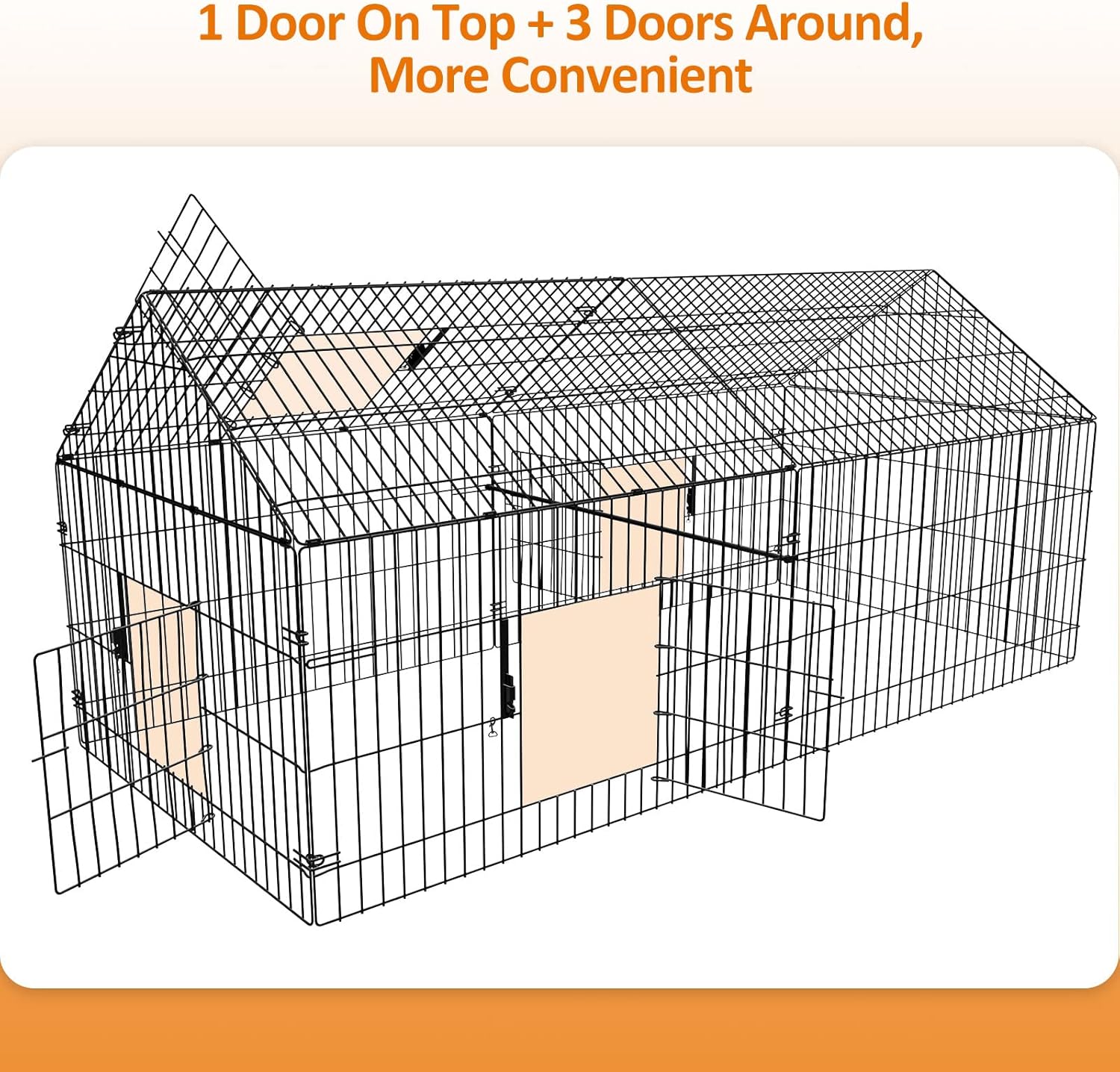 Metal Chicken Coop with Cover for Outdoor Yard S766