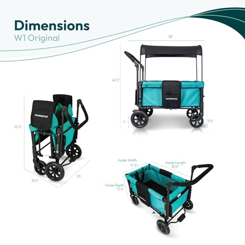 Double Stroller Wagon with Seats, Adjustable Handle and Sun Canopy G554