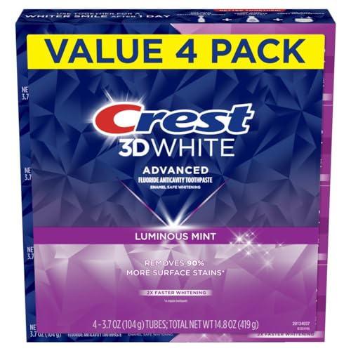 Teeth Whitening Toothpaste, Mint, 3.7 oz Pack of 4 X342