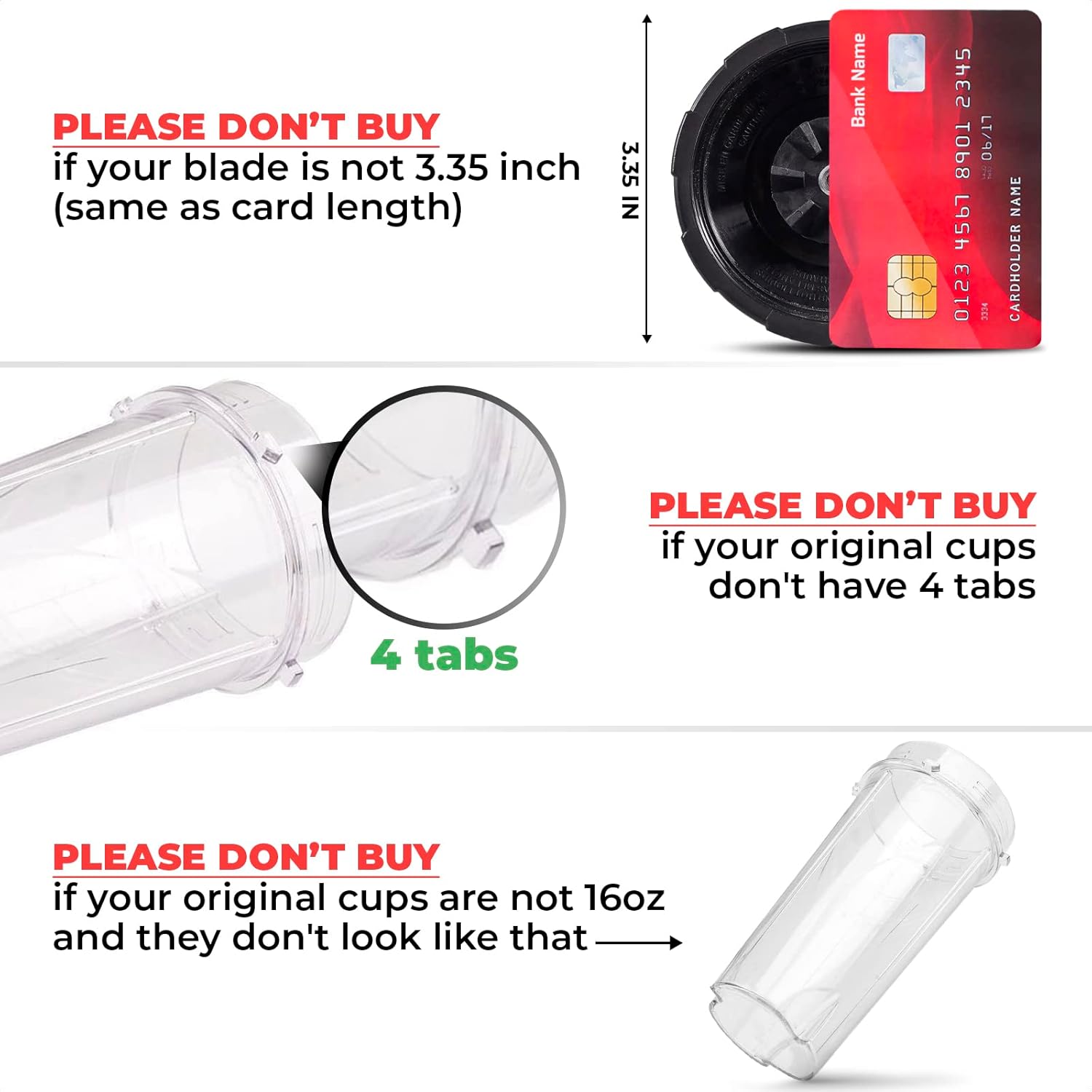 Blender Cups and Blade for Shakes Smoothies - Single Serve Cup Lid B347265