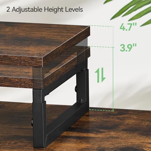 Monitor Stand Riser with Charging, Adjustable Desk Organizer with Phone Holder O1856