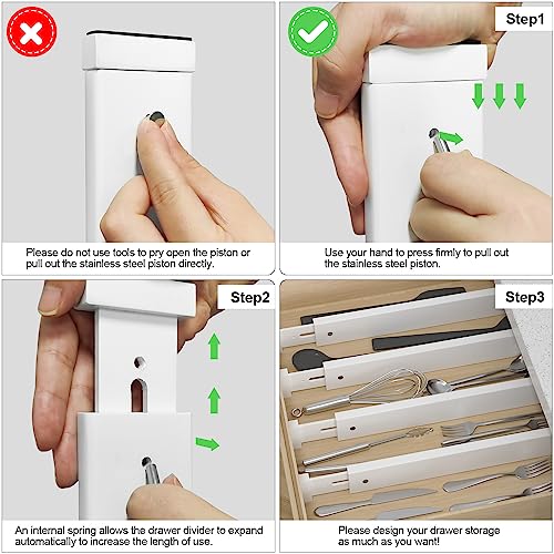 Expandable Bamboo Drawer Dividers 4-Pack X751202