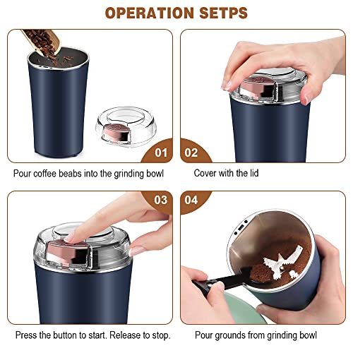 Electric Coffee & Spice Grinder with Stainless Steel Blades L7172