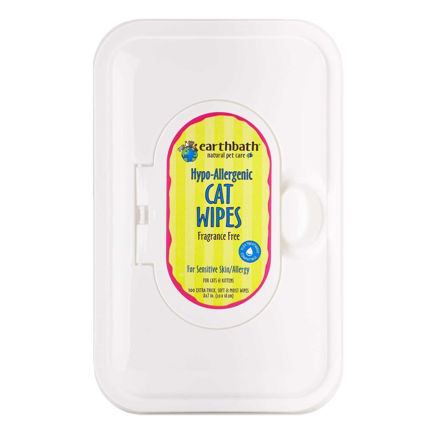 Earthbath Cat Grooming Wipes Hypo-Allergenic &amp; Fragrance Free - Pet Supplies online store