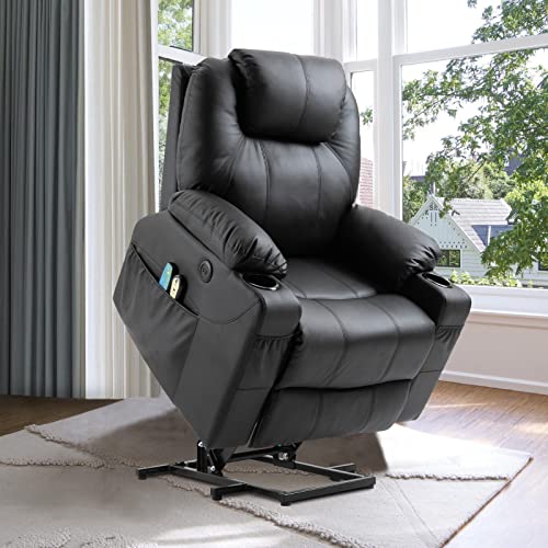 Power Lift Chair Electric Recliner for Elderly with Heated Vibration Massage, Cup Holders and USB Ports H838