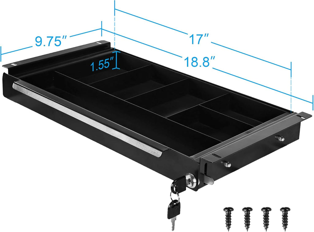 Under Desk Pull-Out Drawer with Lock for Standing Desk S2710
