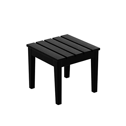 Outdoor Patio Adirondack Side Table, HDPE Weather Resistant, Black J930961
