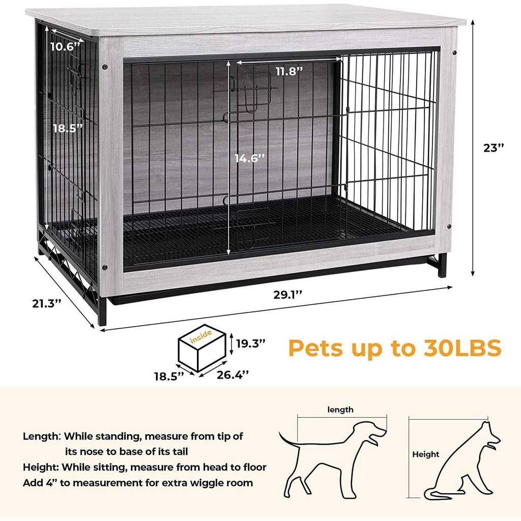 Wooden Dog Crate End Table Indoor Kennel A3275