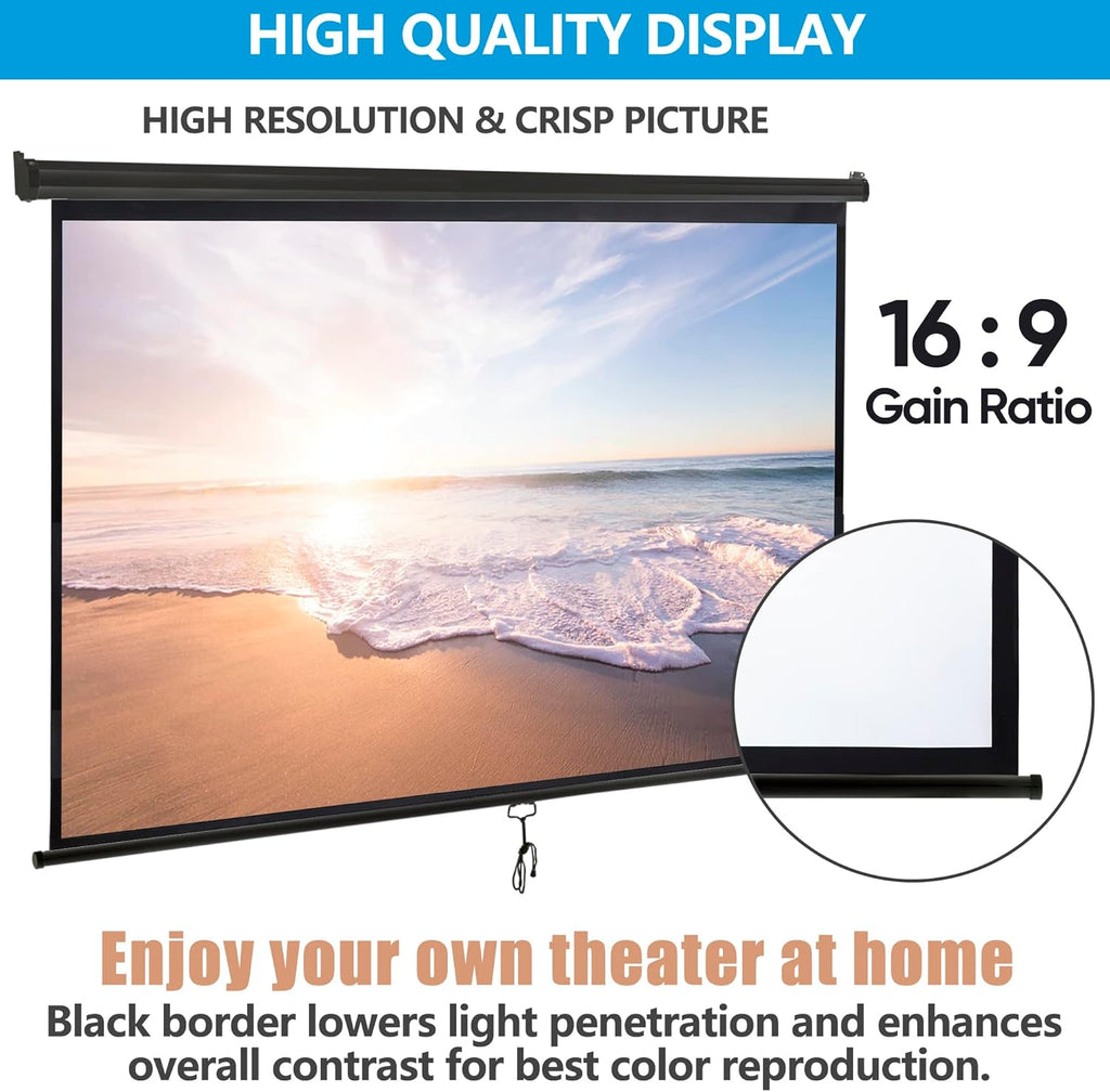 Outdoor Projector Screen 100 Inch 16:9 HD Portable F87743