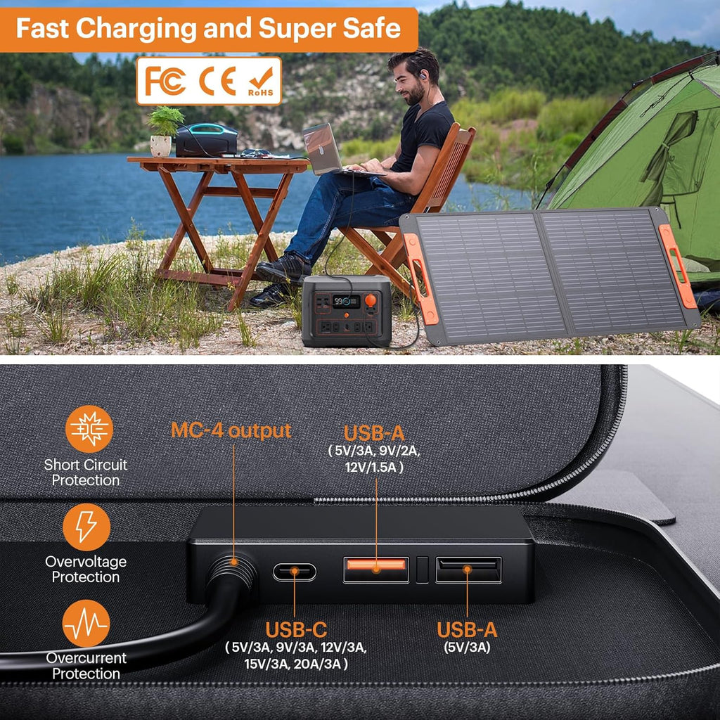 Portable Solar Panel 100W Foldable Solar Charger with USB Output for Camping RV R80681