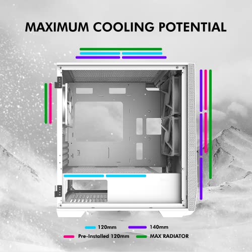mATX Gaming PC Case with Tempered Glass Side Panel C7726