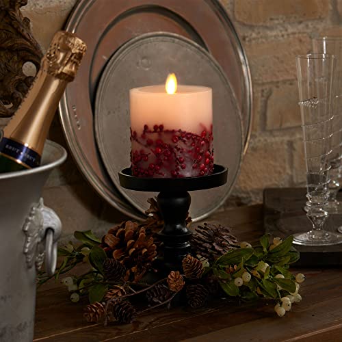 Flameless LED Candle with Moving Flame, Unscented Pillar with Timer H99010