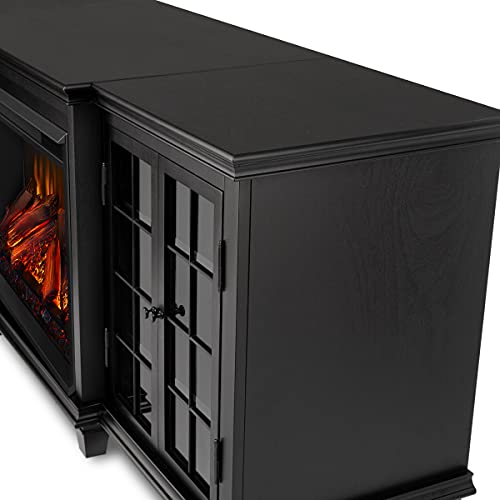 Electric Fireplace TV Stand for TVs up to 70 inches with Adjustable Shelves and Storage, Remote Control, White Y4613