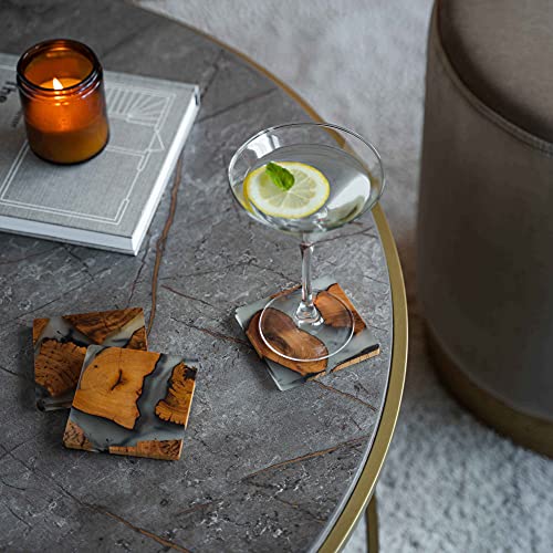 Wooden Coasters Set with Holder, Cedar Wood, 4-Pack P3709