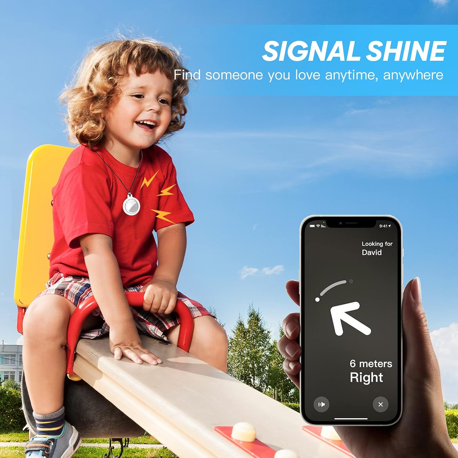 Adjustable Waterproof AirTag Necklace Holder for Kids and Adults Z7192