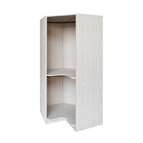 Corner Wardrobe Closet with Hanging Rods, Gray S777