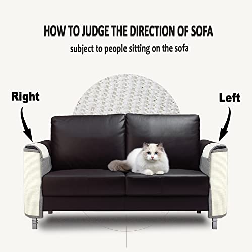 Cat Scratch Furniture Protector for Couch Sofa Chair, Light Gray Left A827204