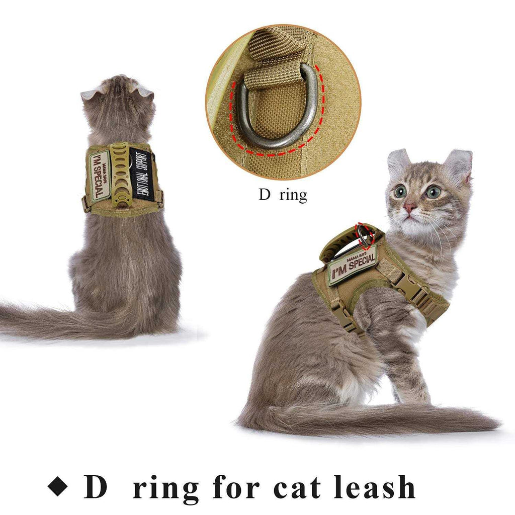 Tactical Cat Harness for Walking Escape Proof Soft Mesh Adjustable Pet Vest W95062