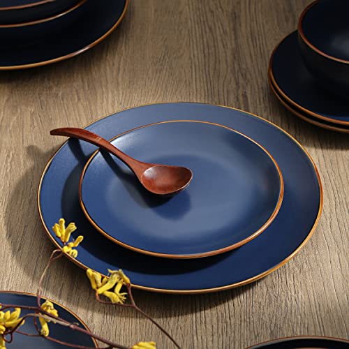 32 Piece Stoneware Dinnerware Set for 8, Blue D998076