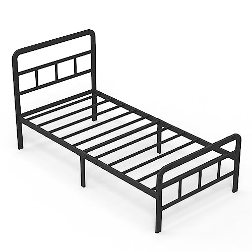 Metal Platform Bed Frame with Headboard, No Box Spring Needed, Black A8053