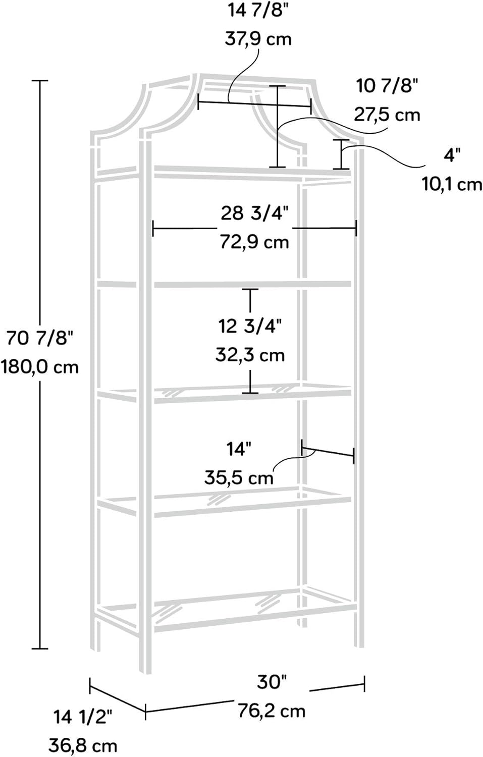 Gold Bookcase S5957