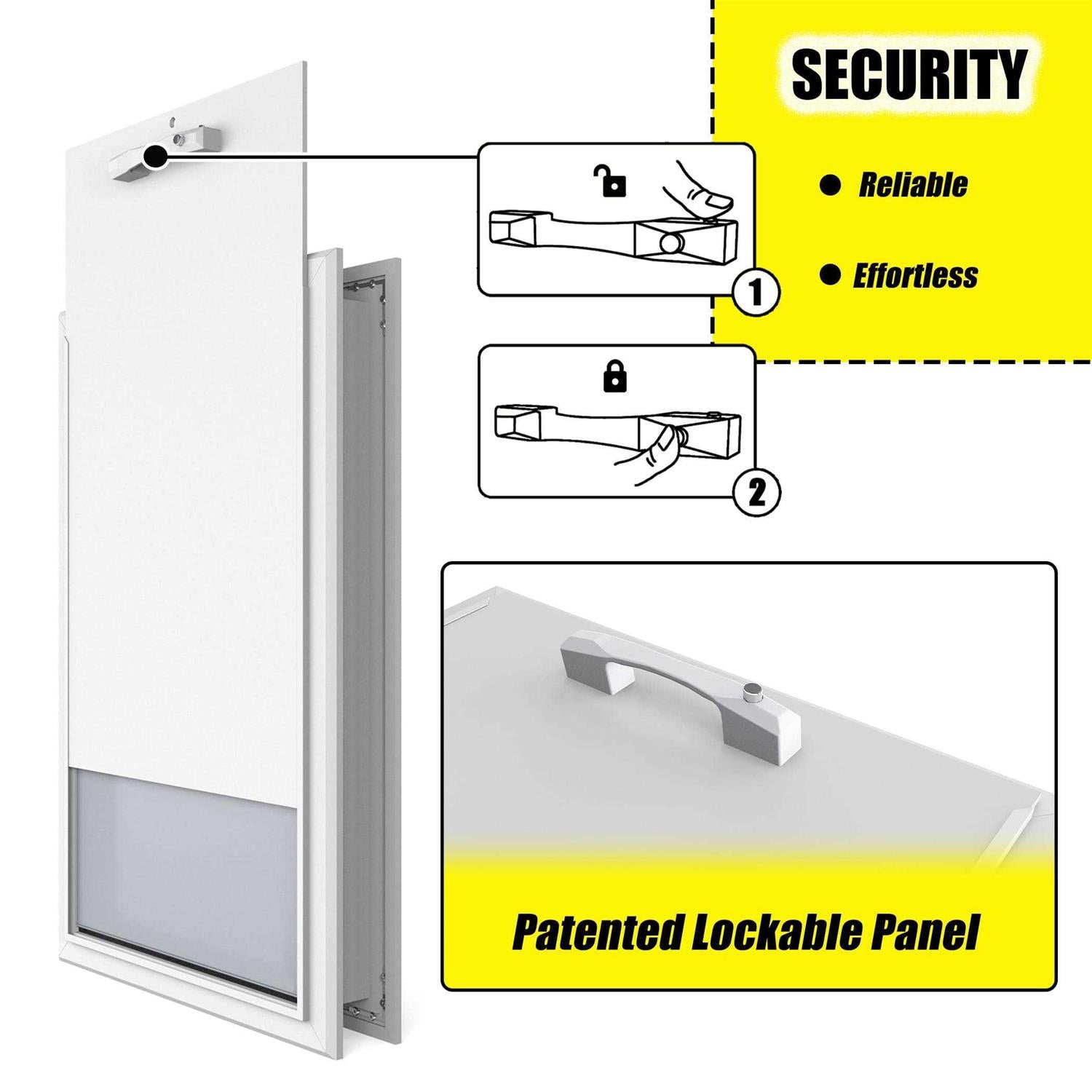 XL Dog Door for Exterior Doors Heavy Duty Aluminum Doggie Door S4489