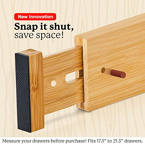 Bamboo expandable drawer dividers for clothes, kitchen, and bathroom B551