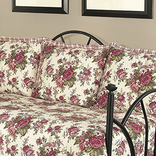 Farmhouse Floral 5-Piece Reversible Daybed Quilt Bedspread Set E3707