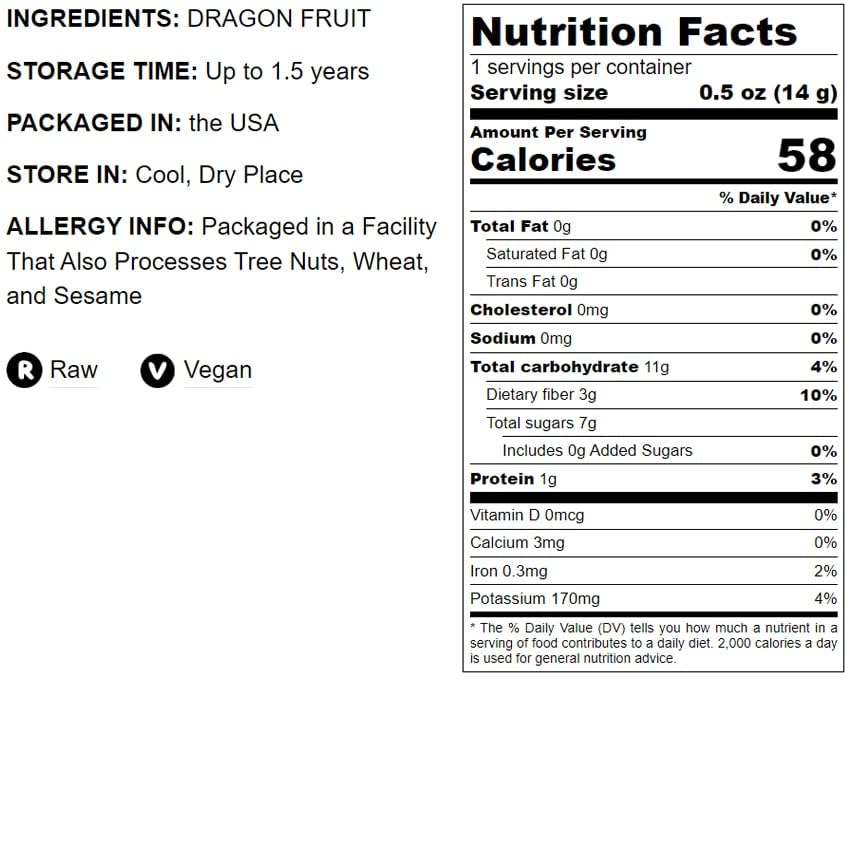 Red Dragon Fruit Powder, Freeze-Dried Pitaya, Vegan Superfood Z6955