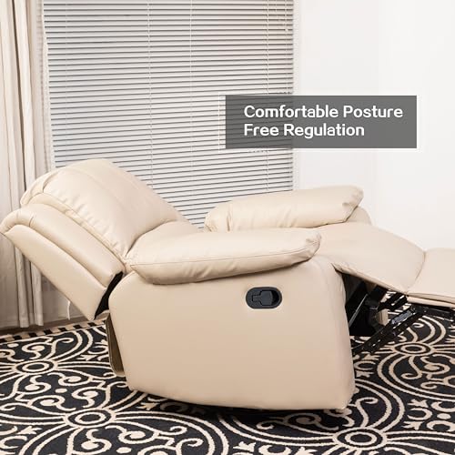 Swivel Recliner Chair with Adjustable Footrest, Beige B709