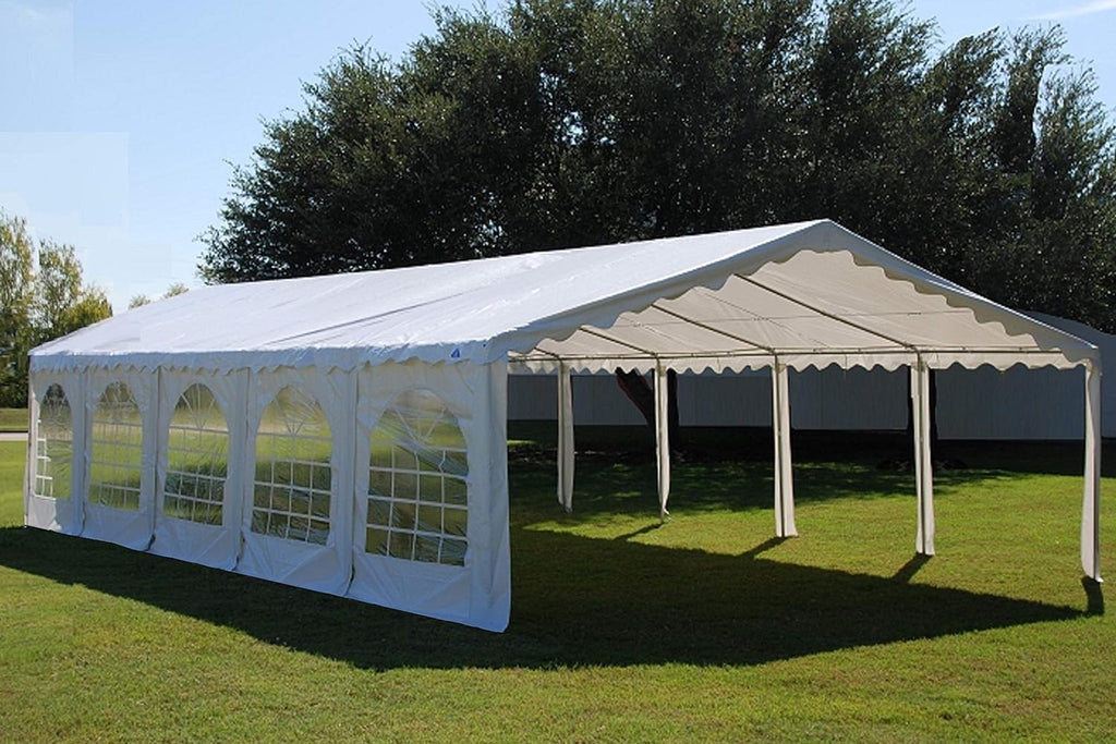 32'x20' PE Party Tent with Waterproof Top and Removable Sidewalls M19994