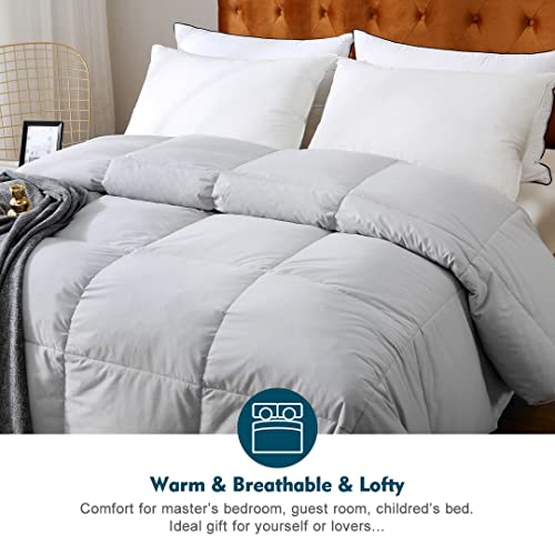 Organic Cotton Quilted King Comforter, Medium Warm All Seasons, Ivory White U82047