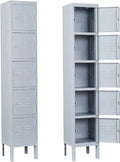 Metal Storage Locker, Metal Locker with 3 Doors, 66" Tall Steel Storage Lockers for Employees, Locker Storage Cabinets Organizer for School, Gym, Home Office, Staff