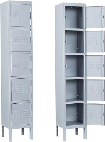 Metal Storage Locker, Metal Locker with 3 Doors, 66" Tall Steel Storage Lockers for Employees, Locker Storage Cabinets Organizer for School, Gym, Home Office, Staff