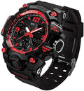 Men's Analog Sports Watch, LED Military Digital Watch Electronic Stopwatch Large Dual Dial Time Outdoor Army Wrist Watch Tactical
