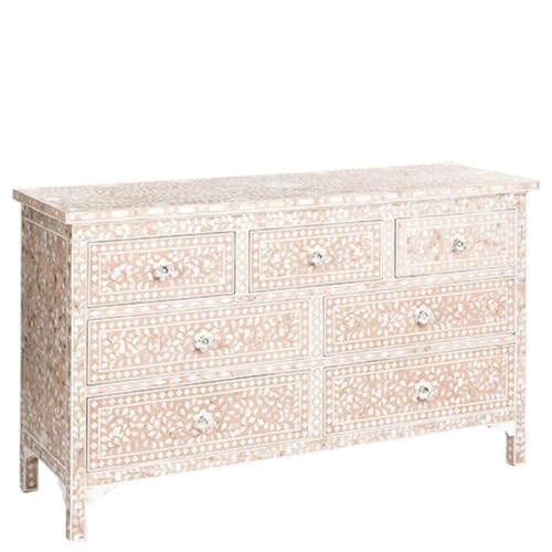 Hand Painted Wooden Chest of Drawers with Floral Design W355592