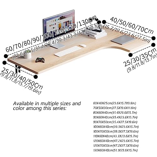 Wall Mounted L-Shape Corner Desk for Home Office, Fold Down, Walnut M46845