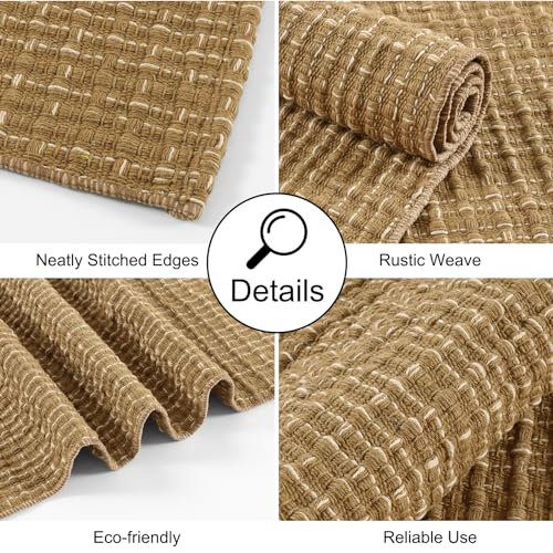 Small Rugs for Living Room 3x5 Washable Low Pile Neutral Braided Indoor Outdoor Y141640