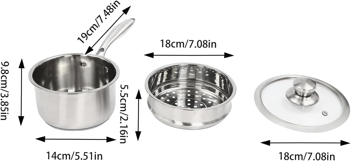 2-Layer Stainless Steel Steamer Pot with Transparent Lid B319