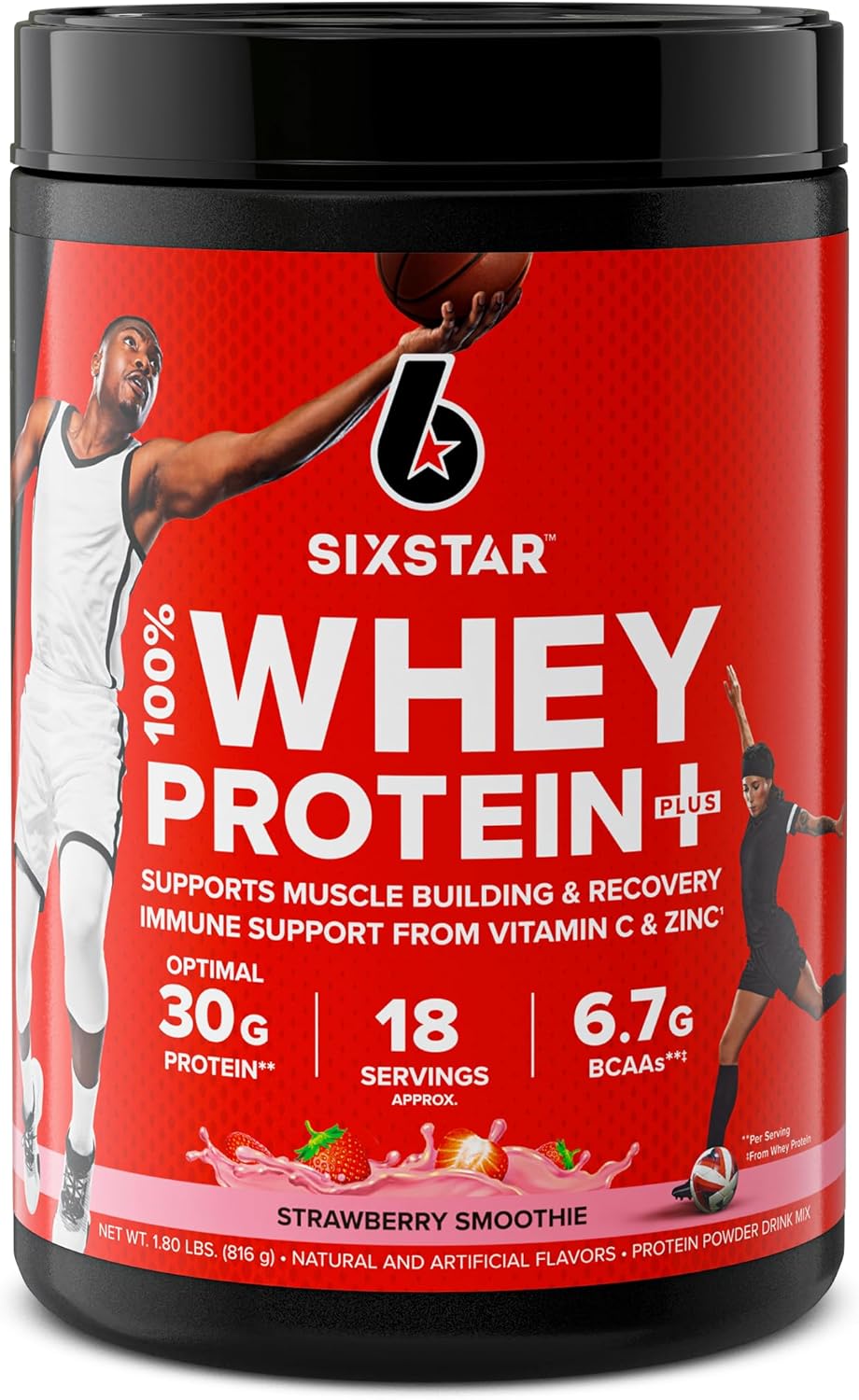 Whey Protein Plus Vanilla Cream 1.8lbs & Strawberry Smoothie 1.8lbs Q1939