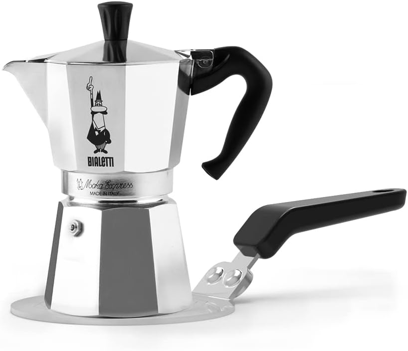 Stovetop Espresso Maker 3 Cups, Aluminium, Silver Q5470
