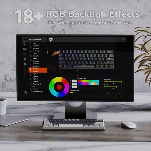 Wireless 60% Mechanical Gaming Keyboard, Hot Swappable RGB, Bluetooth/2.4G/USB X692